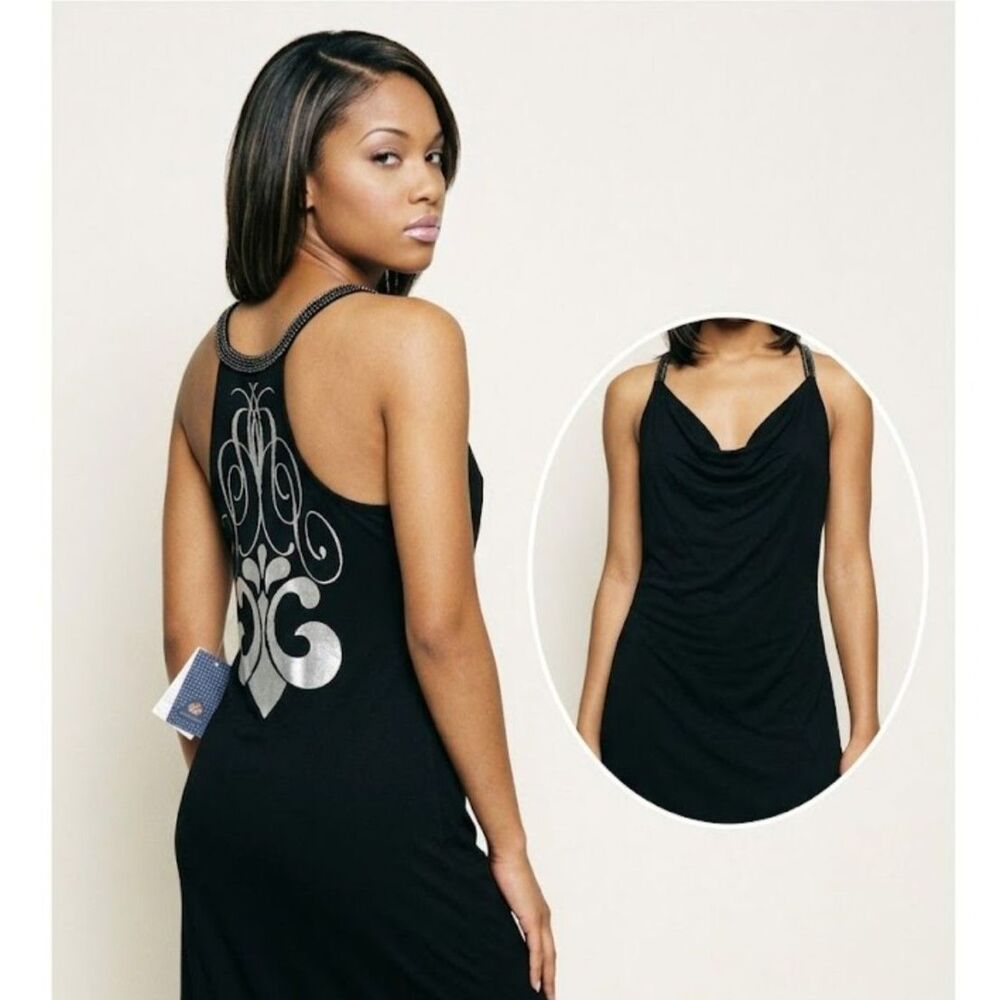 Vintage Dereon NWT Black Logo Dress Size XL Sporty Y2K Clubwear Beyoncé Archive